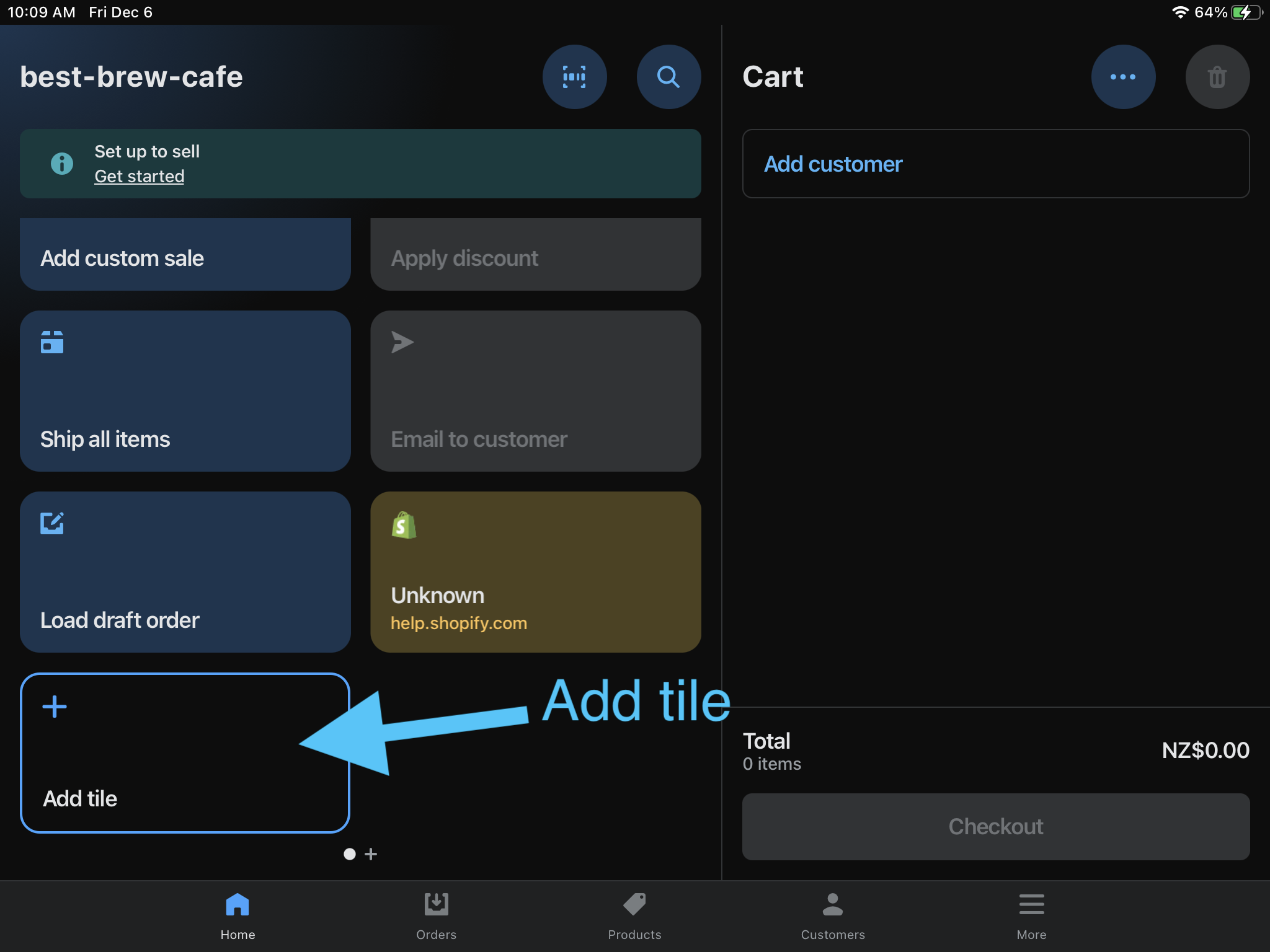 Add POS tile step 1