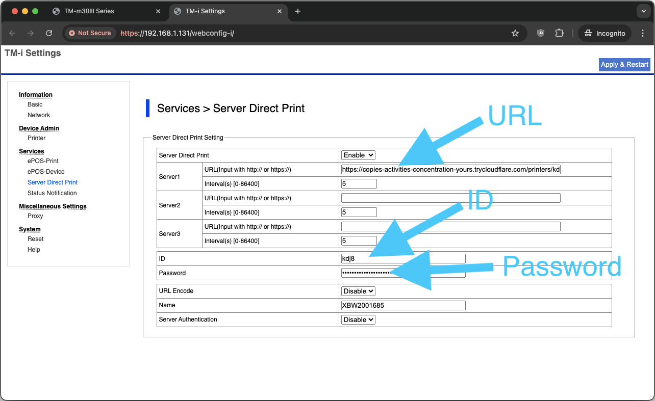 Enable Server Direct Print