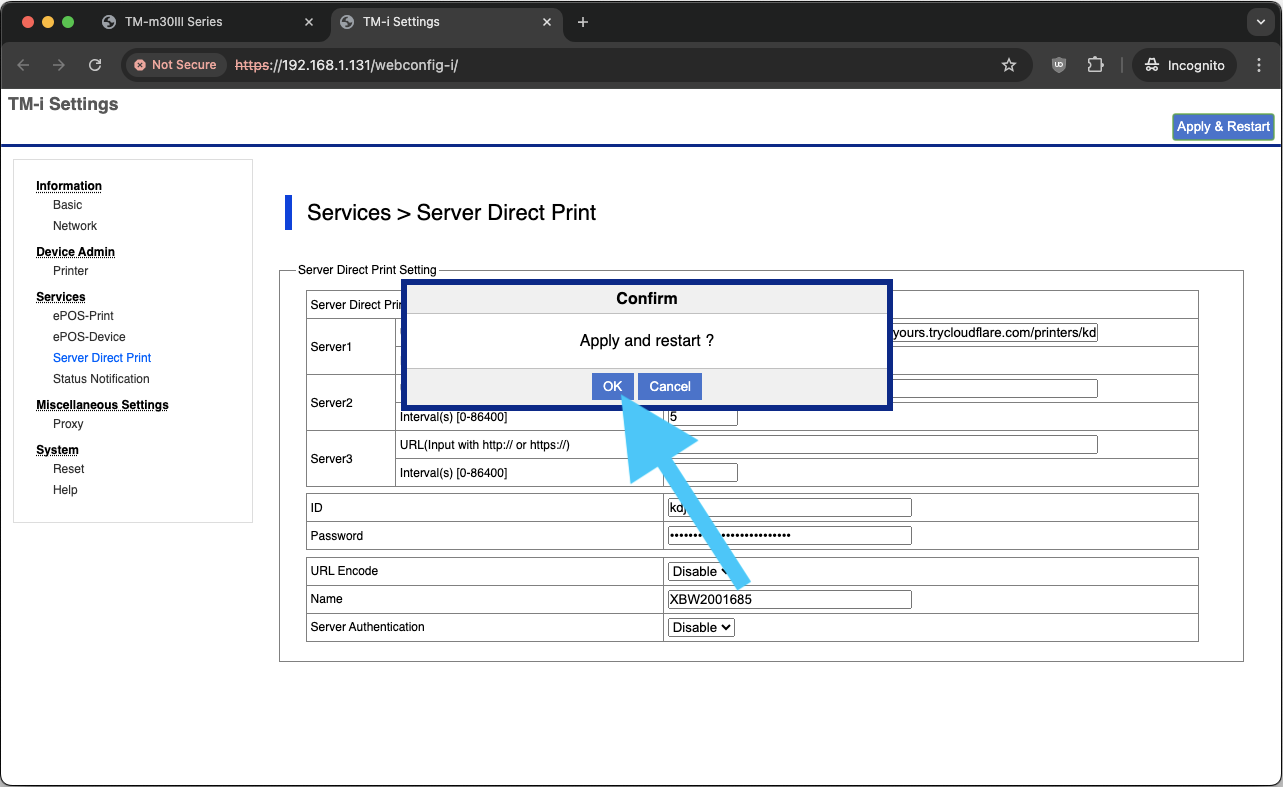 Enable Server Direct Print