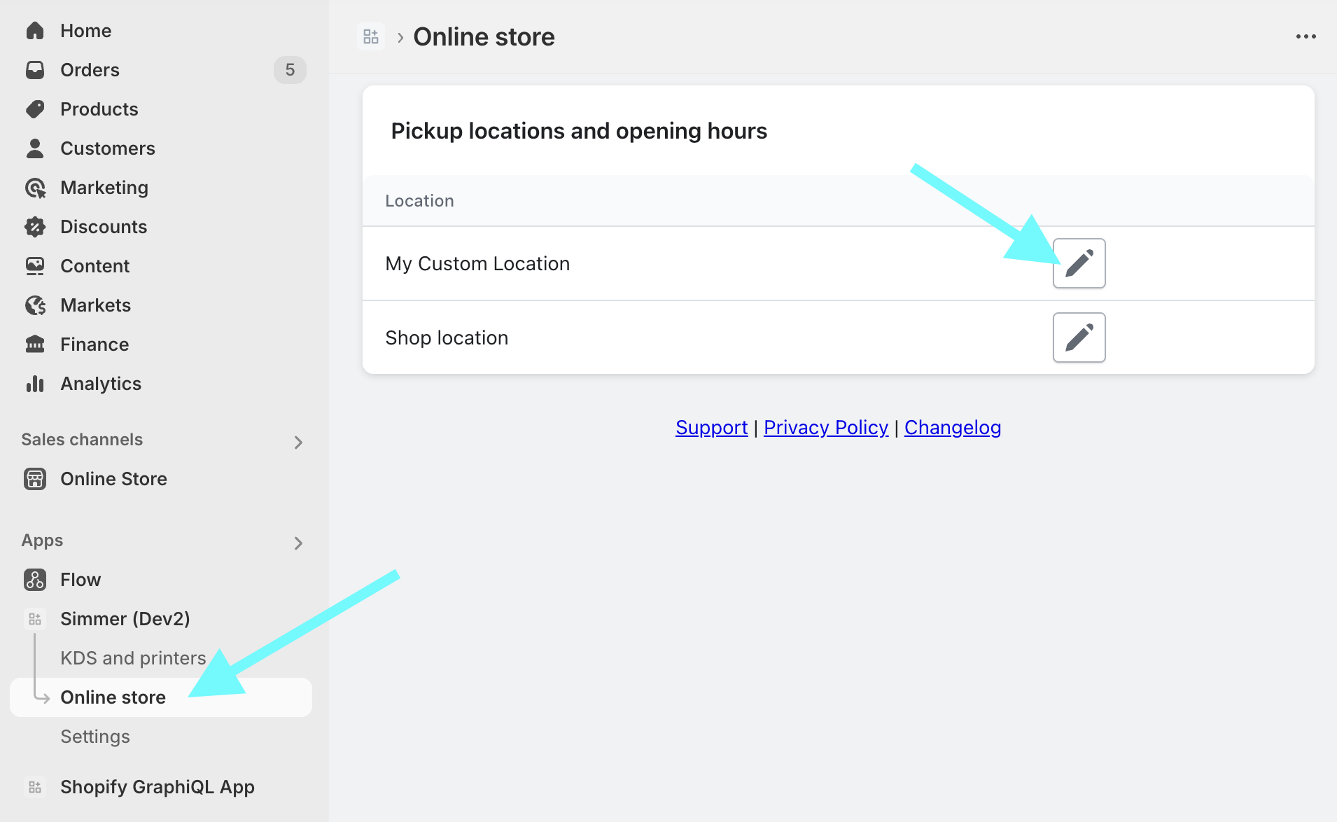 Store opening times