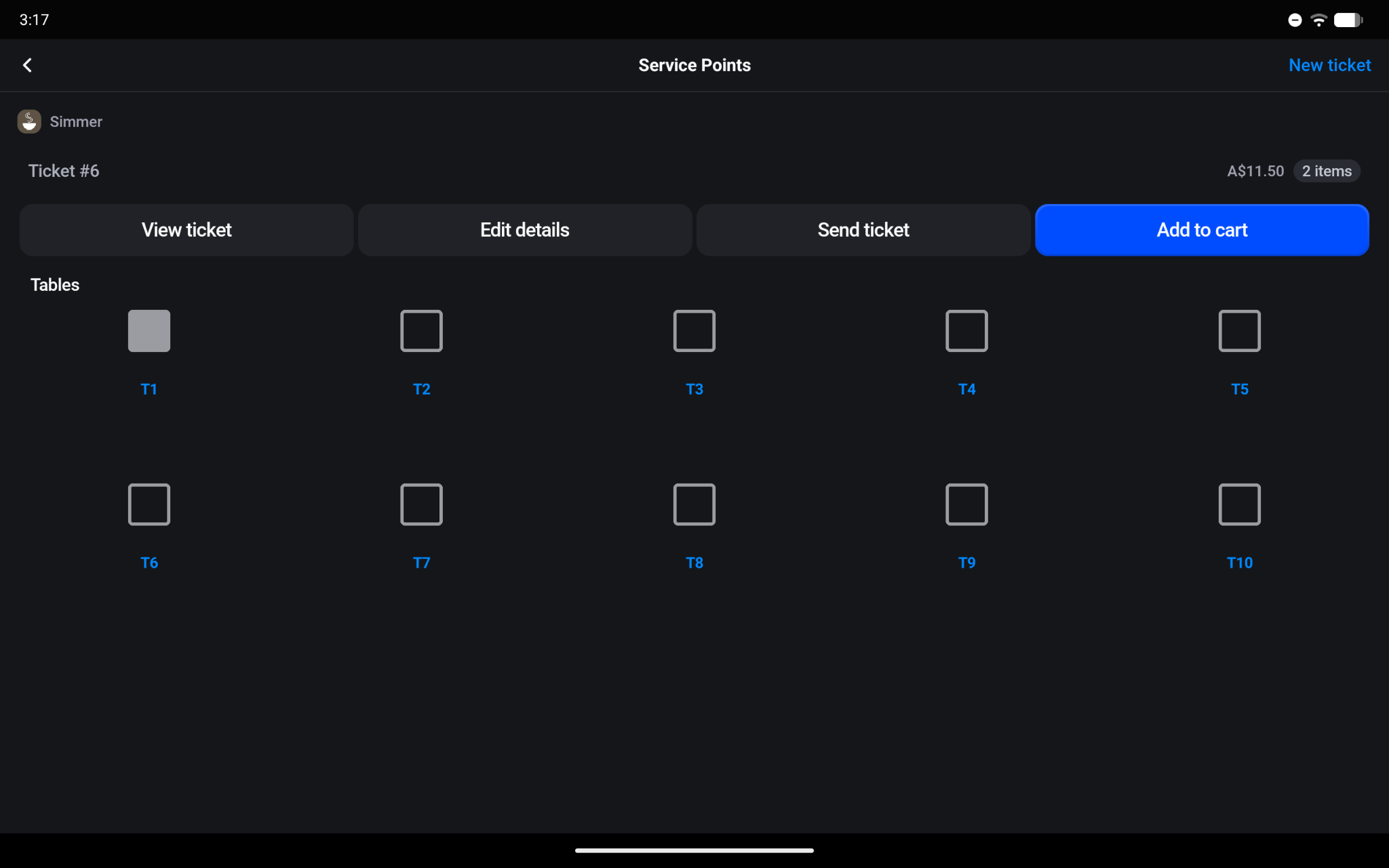 POS grid service points page